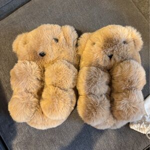 SKIMS Fluffy Bear Tan Slippers